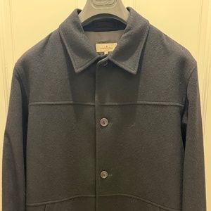 Ermenegildo Zegna 100% Cashmere Black Button Down Coat